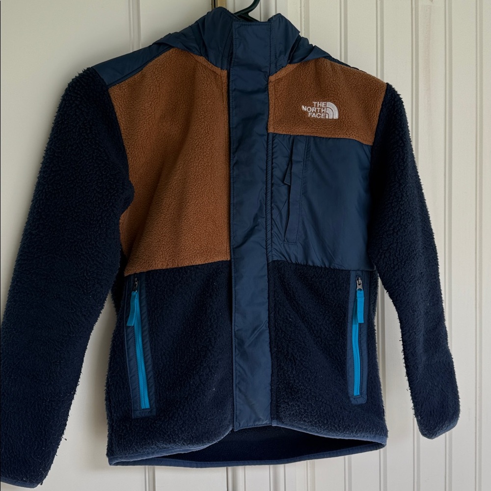 The North Face Boy’s Navy and Tan Fleece Jacket